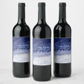 月と後ろのラベルにあなたを愛する ワインラベル (ボトル)