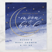 月と後ろのラベルにあなたを愛する ワインラベル (シングルラベル)