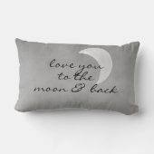 月と後ろの灰色と白にあなたを愛して ランバークッション (裏面)