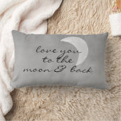 月と後ろの灰色と白にあなたを愛して ランバークッション (ブランケット)