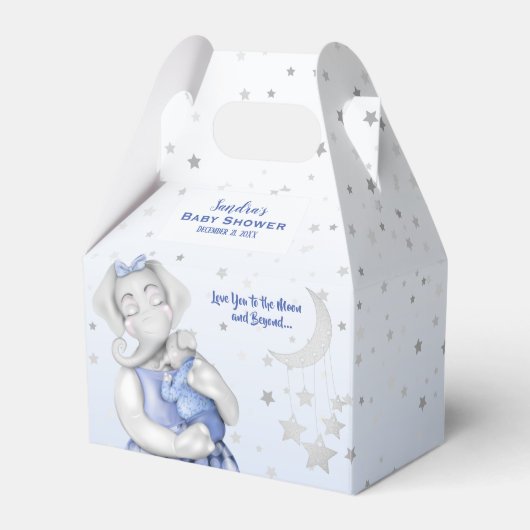 月と後ろの象の男の子のシャワーに フェイバーボックス (正面サイド)