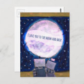 月と後ろロボットに愛してる ポストカード (正面/裏面)