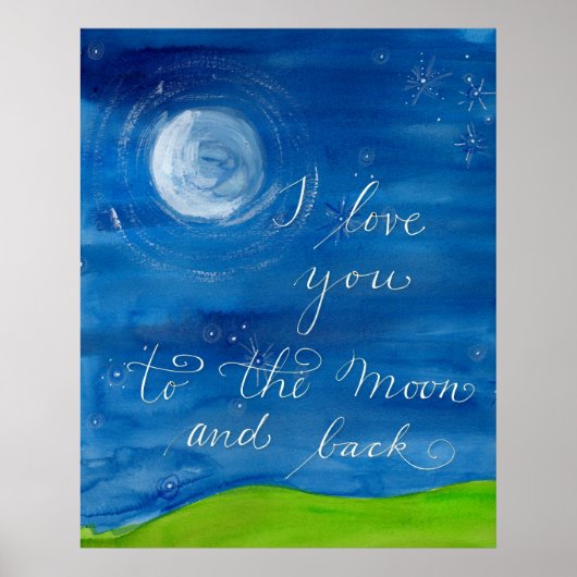 「月と後ろ向きにあなたを愛している」ラブポスター ポスター (正面)