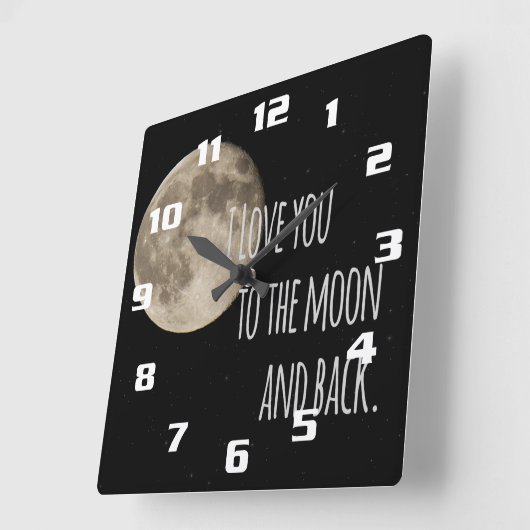 月と後ろ向きに スクエア壁時計 (傾斜)