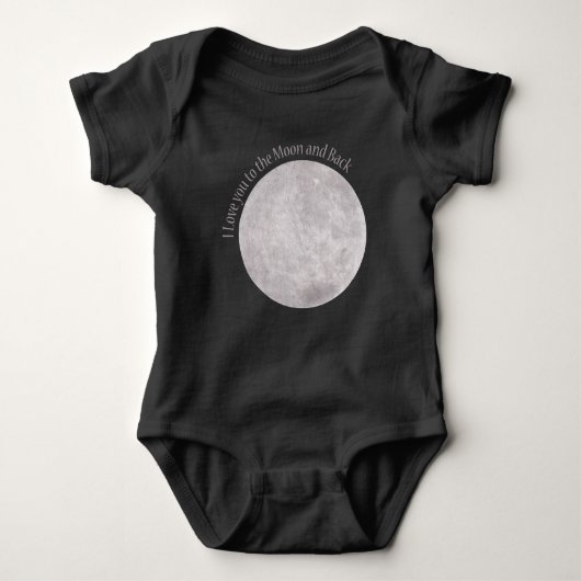 月と後ろ向きに ベビーボディスーツ (正面)