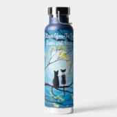 月と後ろ猫に愛してる ウォーターボトル (左面)