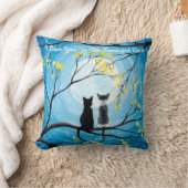 月と後ろ猫に愛してる クッション (ブランケット)