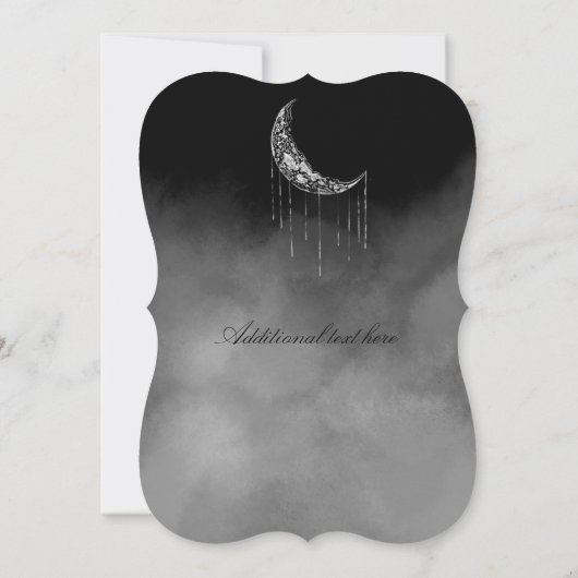 月と後ろ銀と黒の夜空 招待状 (裏面)