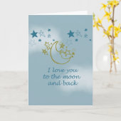 月と後 カード (黄色い花)