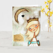 月と後 – グリーティングカード (黄色い花)