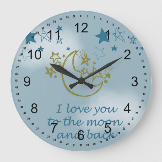 月と後 ラージ壁時計 (正面)