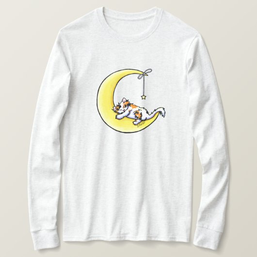 月と恋の三毛猫Tシャツ Tシャツ (デザイン正面)