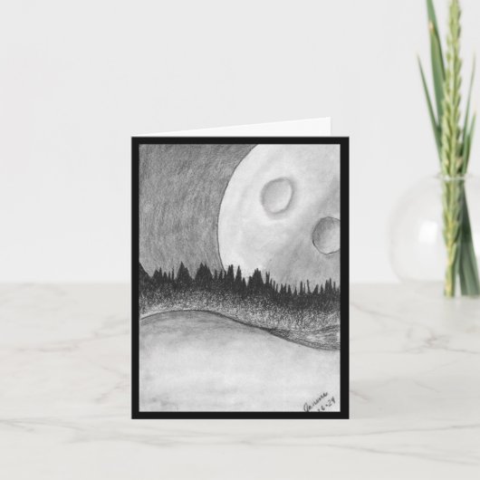 月と惑星 – 黒 招待状 (正面)