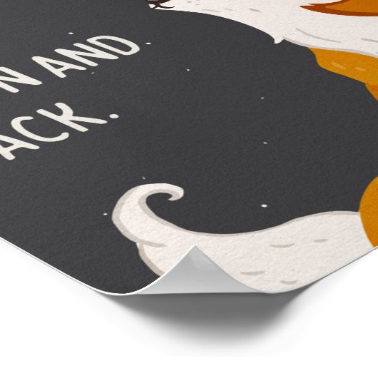 "月と戻る" – かわいいキツネ眠る子供 ポスター (角)