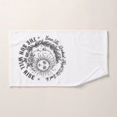 月と日の顔ラインアートTシャツ – Sevanial Ske ハンドタオル (ハンドタオル)