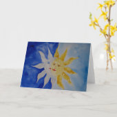 月と日 カード (黄色い花)