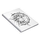 月と日。ヴィンテージスタイルタトゥーイラストレーション ノートブック (右側)