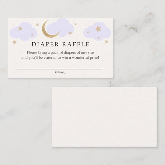 月と星おむつラッフルインサートカード エンクロージャーカード (正面/裏面)