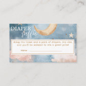 月と星おむつラッフルベビーシャワー エンクロージャーカード (正面)