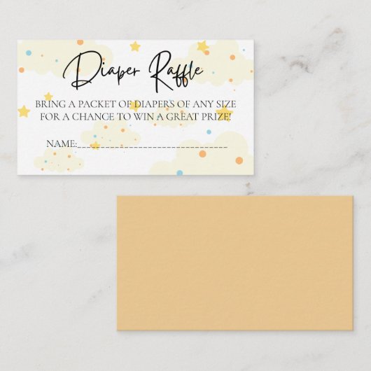 月と星おむつラッフル エンクロージャーカード (正面/裏面)