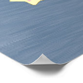 月と星かわいい象の男の赤ちゃんシャワー ポスター (角)