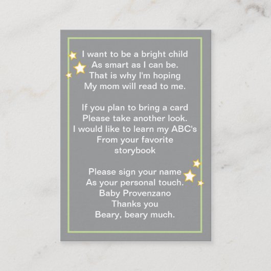 月と星がブックカードを持ってくる エンクロージャーカード (正面)