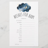 月と星が赤ちゃんシャワーアドバイスカードを希望 チラシ (正面)