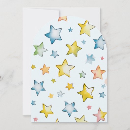 月と星それが男の子の赤ちゃんのシャワー招待状 招待状 (裏面)