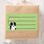 月と星のある黒いトライオーストラリアの羊飼い ラベル (インサイチュ)