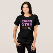月と星のかわいいキャラクター - スペース トライブレンドTシャツ (正面全面)
