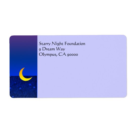 月と星のカスタム出荷ラベル ラベル (正面)