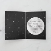 月と星のカード 黒背景の父の日、愛してる カード (内部)