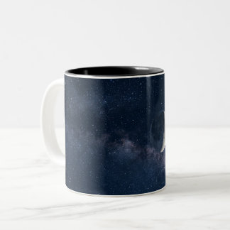 月と星のコーヒーマグ | 天体の夜空デザイン ツートーンマグカップ