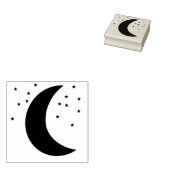 月と星のゴムアートとクラフトスタンプ ラバースタンプ (押印)