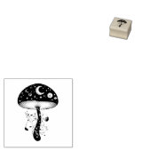 月と星のシナノキ ラバースタンプ (押印)