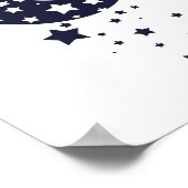 月と星のシルエット(濃い青) ポスター (角)