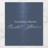 月と星のストリングライト ブライダルシャワー ワインラベル (シングルラベル)