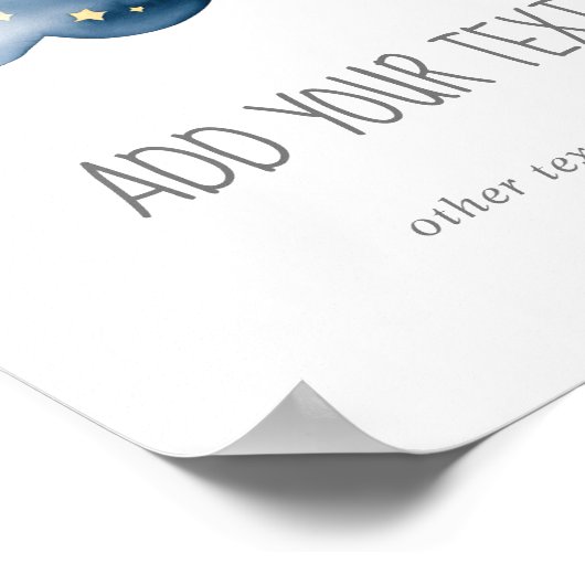 月と星のテキスト記号を追加 ポスター (角)