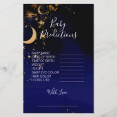 月と星のテーマ赤ちゃんシャワー予測ゲーム (正面)