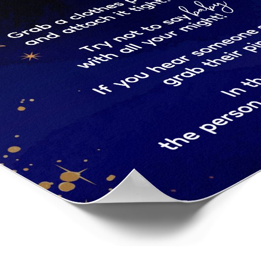 月と星のテーマshhhベビーと言わない ポスター (角)