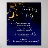 月と星のテーマshhhベビーと言わない ポスター (正面)