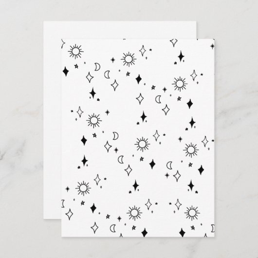 月と星のノートカード ノートカード (正面/裏面)