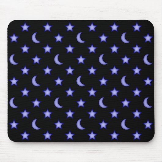 月と星のパターン マウスパッド (正面)