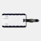 月と星のパターン ラゲッジタグ (裏面横)