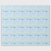 月と星のパターン ラッピングペーパー (フラット)