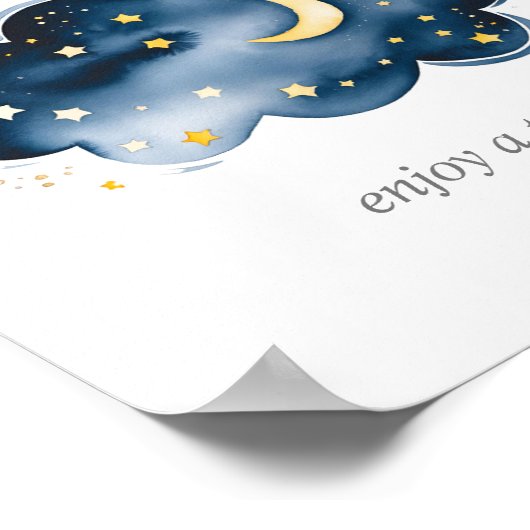 月と星のベビーは楽しむ甘い看板 ポスター (角)