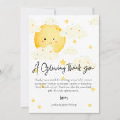 月と星のベビーシャワーの写真 ありがとうカード 招待状 (正面)