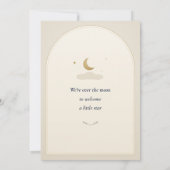 月と星のベビーシャワー招待状、クリームストーリー (裏面)