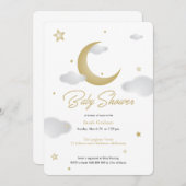 月と星のベビーシャワー招待状 招待状 (正面/裏面)