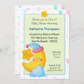 月と星のベビーシャワー招待状 招待状 (正面/裏面)